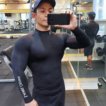 Gym Fitness Skinny T-shirt Men Compression Quick dry Long sleeve Shirt Male Running Bodybuilding Workout Tee shirt Tops Clothing 2024 - buy cheap