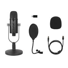 Usb microfone condensador profissional gaming mic para podcast redução de ruído com fio microfone computador portátil acessórios 2024 - compre barato