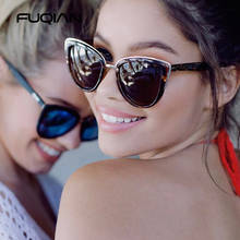 FUQIAN 2020 Cateye Women Sunglasses Vintage Anti-glare Sun Glasses Female Fashion Leopard Shades UV400 2024 - купить недорого