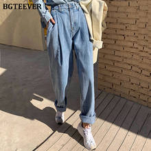 BGTEEVER Streetwear High Waist Denim Jeans for Women Spring Loose Harem Jeans Pants Female Irregular Jeans Pantalon femme 2020 2024 - buy cheap