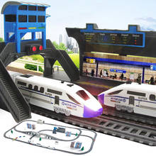 Trenzim elétrico de brinquedo para crianças, conjunto de trem ferroviário com brinquedo 2024 - compre barato