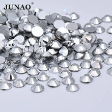 JUNAO SS 6 8 10 12 16 20 Silver Flatback Glass Rhinestone Nail Art Crystal Strass Non Sewing Stones For Jewelry Making Crafts 2024 - buy cheap