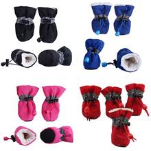 4pcs Winter Pet Dog Waterproof Shoes Anti-slip Rain Snow Boots Footwear Thick Warm For Small Cat Dog Socks Booties Pet Product 2024 - buy cheap