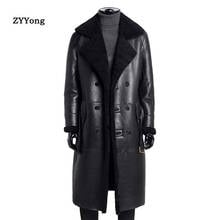 Sheepskin Jacket Men Winter Jackets and Coats Thickening Wool Windbreak Waterproof Warm Skin Lamb Fur Long Trench Coat Plus Size 2024 - buy cheap