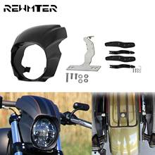 Motorcycle Black Front Headlight Fairing Cover + Rear Turn Signal Relocation Bracket Kit For Harley Softail Breakout 2018-2020 2024 - buy cheap
