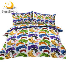 BlessLiving-Juego de cama de poliéster suave para niños, funda nórdica estampada con almohadillas de juego, colchas de tamaño doble, 3 uds. 2024 - compra barato