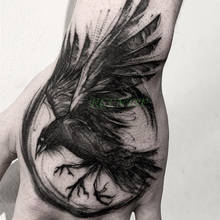 Tatuagem temporária à prova dwaterproof água adesivo voar águia falcão tatto na parte de trás da mão flash tatoo tatuagens falsas para homens mulher menina 2024 - compre barato
