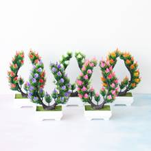 1PC Artificial Plants Bonsai Small Tree Pot Plants Fake Flowers Potted Ornaments for Home Decoration Hotel Garden Decor 2024 - buy cheap