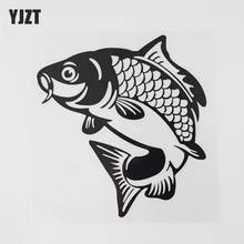 YJZT-calcomanía de pez Koi de moda, 13,3 CM × 13,3 CM, pegatinas de vinilo para coche de peces de Cuerpo Marino, 13D-1103 2024 - compra barato