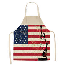 American Flag Aprons Kitchen Apron Women Creative Flag Cotton Linen Bibs Household Cleaning Pinafore Home Cooking Aprons 2024 - buy cheap