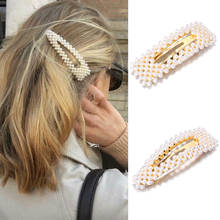 F001 2019 New Fashion Pearl Hair Clip for Women Elegant Korean Design Snap Barrette Stick Hairpin Hair Styling Accessories 2024 - buy cheap