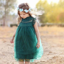 Детское летнее кружевное платье-пачка без рукавов, красное/зеленое/бежевое/коричневое, 2021 2024 - купить недорого