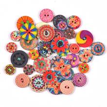 50pcs Vintage Wooden Buttons 2 Holes 15/20/25mm Mixed for DIY Scrapbooking Decorative Clothing Craft Sewing Tools 2024 - buy cheap