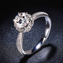 Anillo de oro de 14K 100%, sortija de boda con diamantes de moissanita, 1CT, 2CT, D, color VVS, con certificado nacional D02 2024 - compra barato