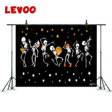 LEVOO фон для фотосъемки «Хеллоуин» Череп Скелет танцующие звезды фото фон фотозона фотосессия фотографический реквизит из винила 2024 - купить недорого