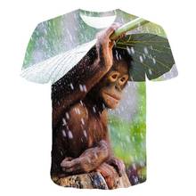 2021 Summer New Funny Gorilla 3D Printing Round Neck Short Sleeve Men's Casual Fashion Round Neck T-Shirt 2024 - buy cheap