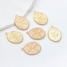 Zinc Alloy Charms Golden Oval Coin Cross Religious Charms Pendant For DIY Fashion Necklace Jewelry Bracelet Making Accessories 2024 - buy cheap