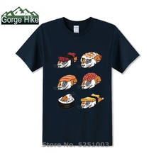 Camiseta divertida para hombre, camisa Hipster de comida japonesa, conejillo de indias, Sushi, Nigiri, nuevo diseño, 2020 2024 - compra barato