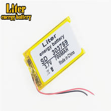 3.7V,700mAH,[303759] PLIB; polymer lithium ion / Li-ion battery for GPS,mp3,mp4,mp5,dvd,bluetooth,model toy 2024 - buy cheap