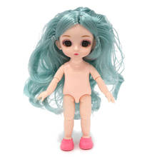 Bonecas de 1/12 16cm, mini bjd, boneca de menina bebê, 13 articulações móveis, corpo nude, brinquedo de moda para meninas, presentes 2024 - compre barato