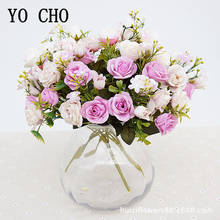 YO CHO шелковые дворцовые розы, искусственные цветы, Маленькие розы, букет невесты на Рождество, вечерние, искусственные цветы, свадебные украшения для дома 2024 - купить недорого