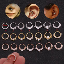 1PC New 8mm Daith Snug Rook Tragus Ring Ear Piercing Jewelry Crystal Nose Hoop Helix Cartilage Earrings 2024 - buy cheap