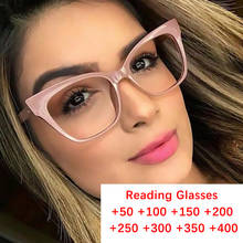 Female Reading Glasses Luxury Brand Designer Oversized Cat Eye Glasses Clear Lens Presbyopia Reader Eyewear Frames Black OCULOS 2024 - buy cheap