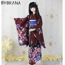 Bybrana roupão de banho kimono e vento japonês, roupas para boneca 1/3 1/4 1/6 bjd sd 2024 - compre barato