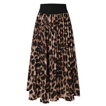 JAYCSOIN Sexy Women Skirt Women Leopard Print High Waist Skirt Ladies Evening Party Pleated Skirts Gipsy Jupe Long Skirts Faldas 2024 - buy cheap