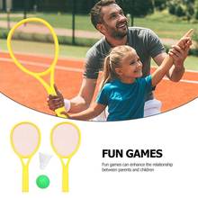 Juego de raqueta de tenis de plástico para deportes al aire libre, Set de raqueta de tenis de bádminton para niños (2 pelotas y 2 raquetas), 4 Uds. 2024 - compra barato