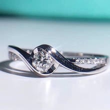 AEAW 0.14ct Round Cut diamond 18k White gold Ring Diamond Token Fashion Girlfriend Gift 2024 - buy cheap