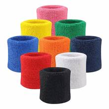2PCS Colorful Cotton Unisex Sport Sweatband Wristband Wrist Protector Running Badminton Basketball Brace Terry Cloth Sweat Band 2024 - buy cheap