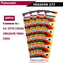 20pcs/lot Panasonic Original 1.55V SR626SW 377 Button Cell Watch Battery G4 377A LR626 SR626SW SR66 LR66 Silver Oxide Batteries 2024 - buy cheap