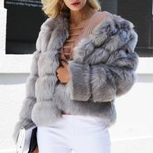 Vintage fluffy faux fur coat women Short furry fake fur winter outerwear pink coat 2018 autumn casual party overcoat 2024 - buy cheap