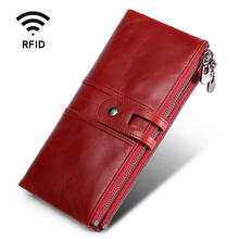Europe United States Explosion Models Genuine Leather Fashion Ladies Wallet Long Hand Clutch Bag New Multi-function Wallet 2024 - buy cheap