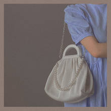 Elegant Female Chain Tote bag Fashion New Quality Pearl shoulder strap Women's Handbag Pleated Shoulder Messenger Bag Armpit bag 2024 - buy cheap