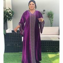 Vestidos de terciopelo africano para mujeres invierno otoño África ropa largo musulmán Maxi vestido de alta calidad Moda Africana vestido señora 2024 - compra barato