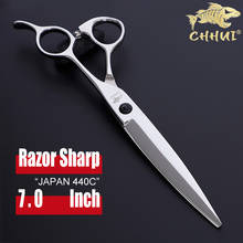 Japão original 440c barbeiro tesoura de cabeleireiro profissional 7.0 Polegada tesouras de corte cabelo pet cães tesoura 2024 - compre barato