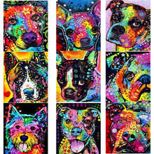 New 5D DIY Diamond Painting Color Dog Diamond Embroidery Animal Rhinestones Full Square Round Drill Home Decor Crafts Gift 2024 - buy cheap