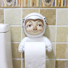 New Creative Design Wall Mount Resin Astronaut Sloth Statue Roll Paper Holder Sculpture Bathroom Decor Home Gift Supply 2024 - buy cheap