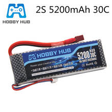 High Power 7.4V 5200mAh Lipo Battery 30C 2S Battery 2S LiPo 7.4 V Battery 5200mAh 30C 2S Lithium-Polymer Batterie For RC car 2024 - buy cheap