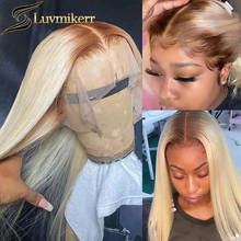 Pre Plucked Human Hair Wig Brown Ombre 613 Blonde Straight HD Transparent Full Glueles 13x5 Lace Frontal Wig Black Women 30 Inch 2024 - buy cheap