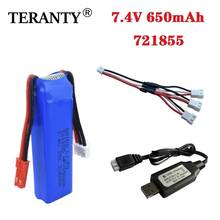 7.4v 650mah lipo battery with charger 2S for WLtoys A202 A212 A222 A232 A242 A252 4WD RC Car for 7.4v 721855 toys accessory 2024 - buy cheap