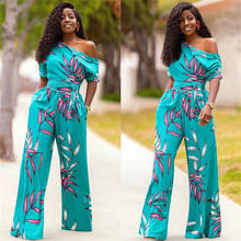 Fashion Sexy Ladies African Clothes 2022 Pants Oblique Shoulder Off Jumpsuit America Clothing African Dresses for Women Trousers 2024 - buy cheap
