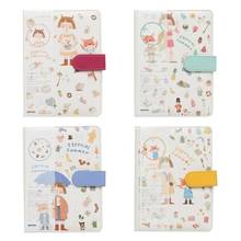 A5 Cute Cartoon Notebook Leather Diary Journal Planner Travelers Journal Agenda Organizer with Colored Pages 2024 - buy cheap