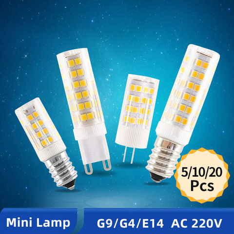 OK-B 5/10/20Pcs LED G9 G4 E14 Lamp Bulb Dimmable Bulb 3w 5w 9w AC 220V DC 12V SMD2835 COB G4 LED G9 Lamp Replace Halogen Light 2022 - buy cheap