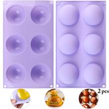 2pcs all Sphere Silicone Mold for Cake Pastry Baking Chocolate Candy Fondant Bakeware Round Shape Dessert Mould DIY Decorating 2024 - buy cheap