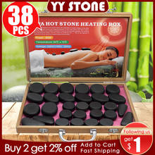 Tontin 38pcs/set body massage stone hot stone with 220V/110V Bamboo heating box Relieve Stress Back Pain Health Care 2024 - buy cheap