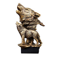 Escultura de Animal para decoración del hogar, estatua de lobo antiguo, muebles de exhibición de entrada para sala de estar, adorno de oficina 2024 - compra barato