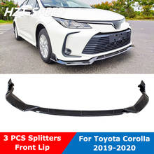 3 Pcs ABS Black Car Front Bumper Lip Chin Spoiler Splitters Diffuser Protector For Toyota Corolla 2019 Not For Double Version 2024 - buy cheap